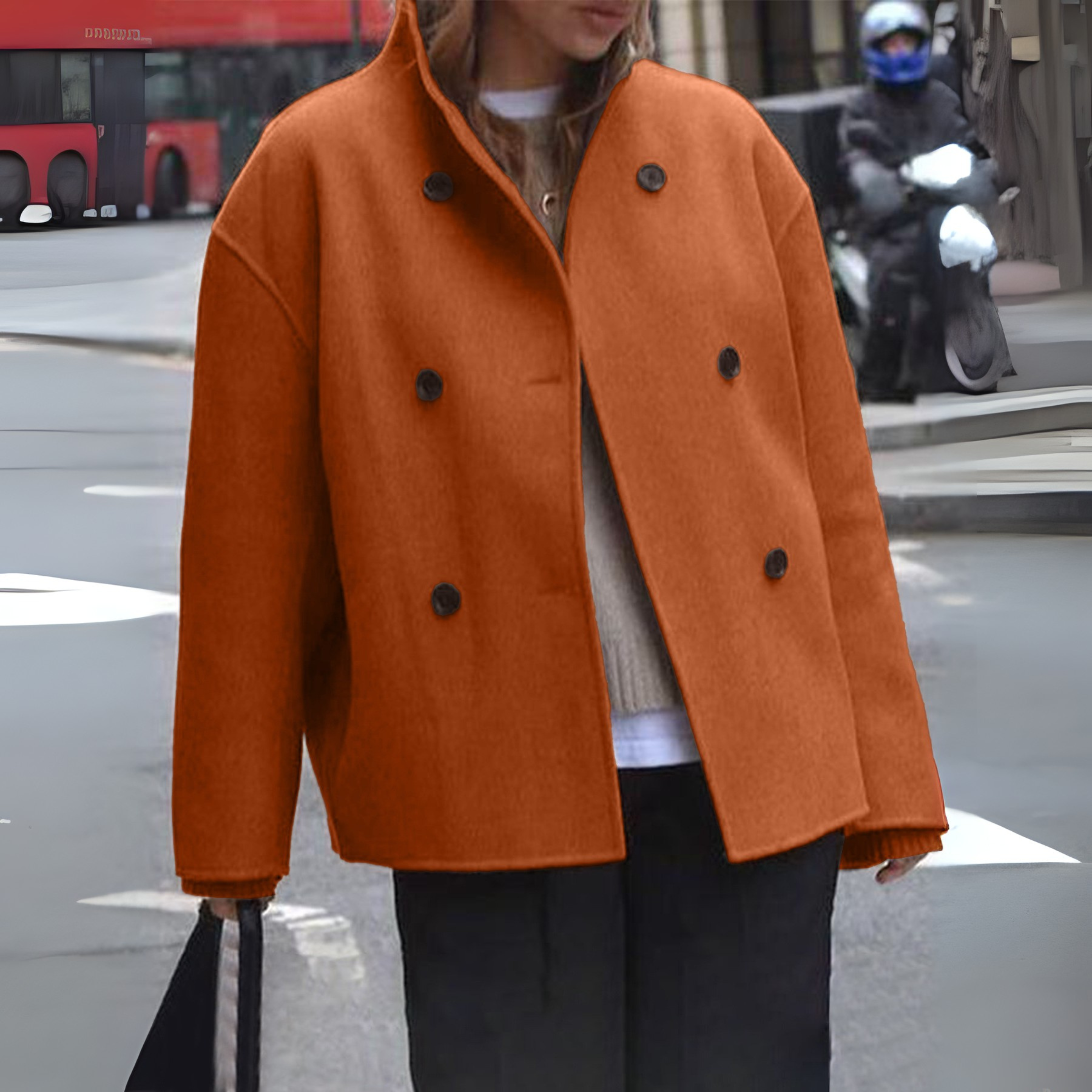 BINI™ - Cozy Long Sleeve Stand Collar Coat