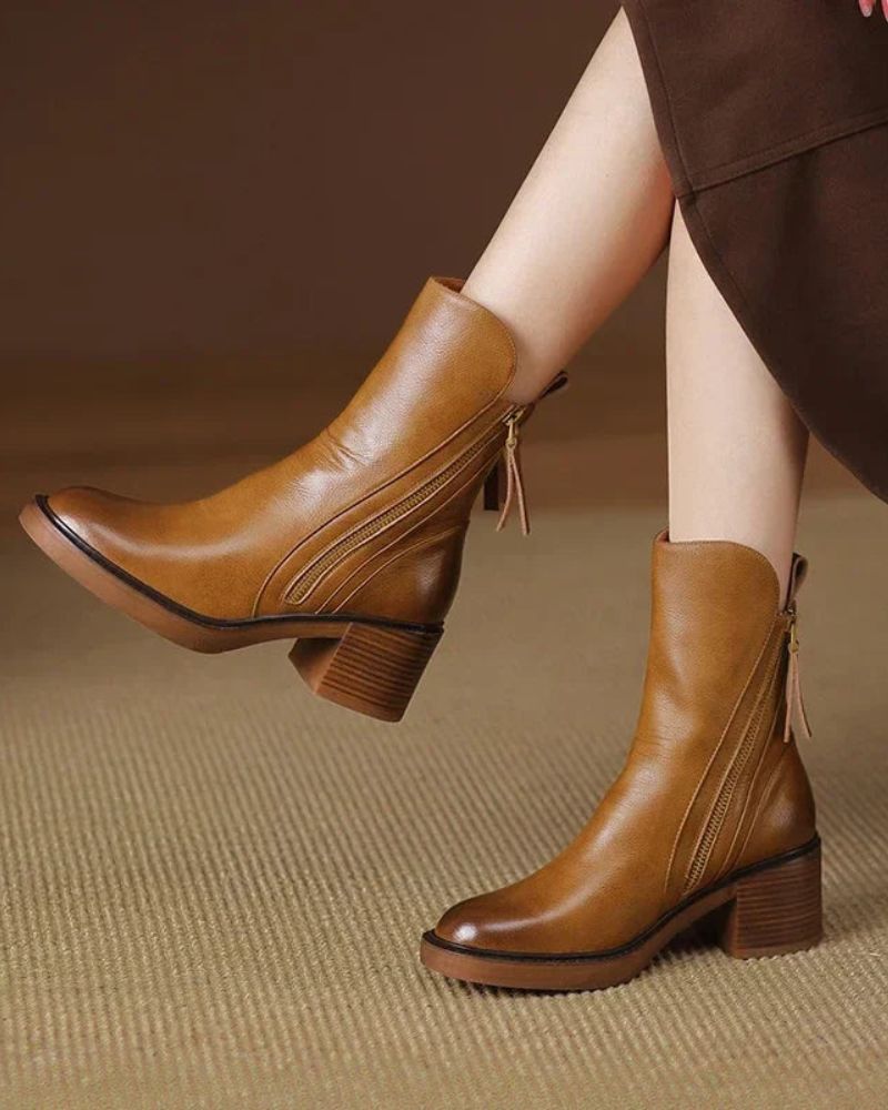 Garciel | Elegant Ankle Boots with Mid Heel
