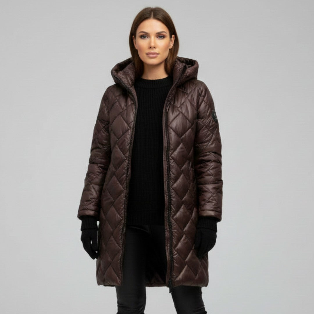 Quilted Down Jacket with Hood
