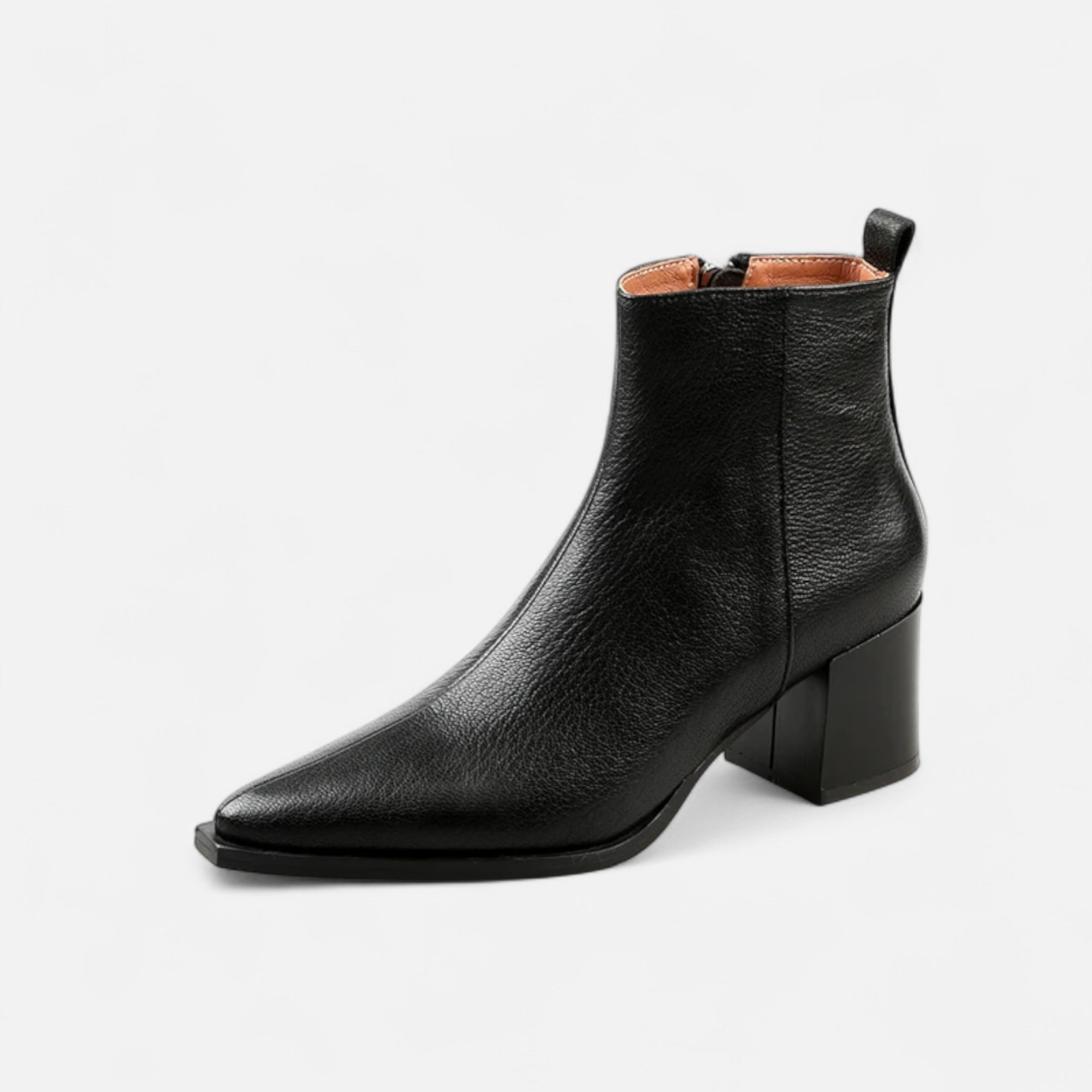 Lyndora London | Women’s Genuine Leather Chelsea Boots – Pointed Toe Square Heel