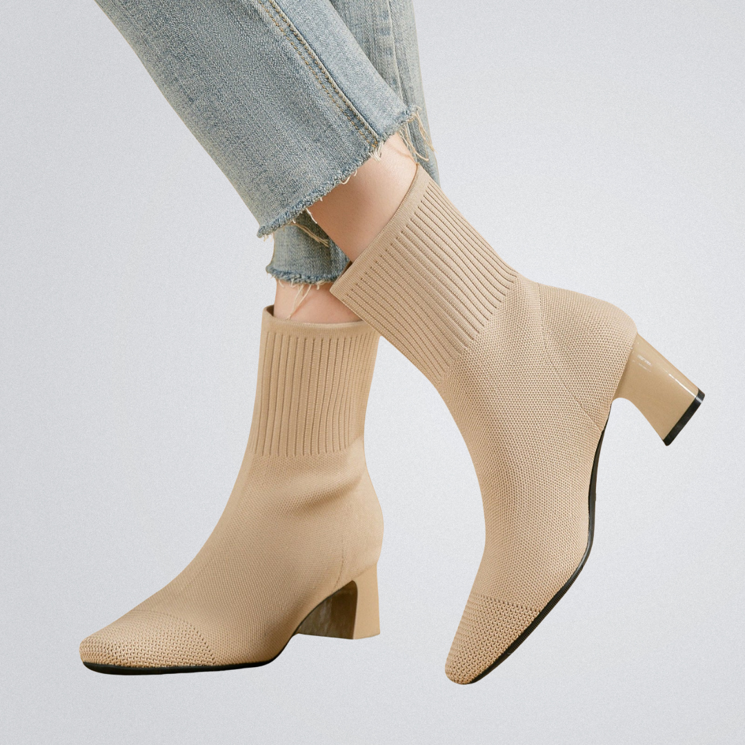 Marta | Sock Ankle Boots with Wide Heel