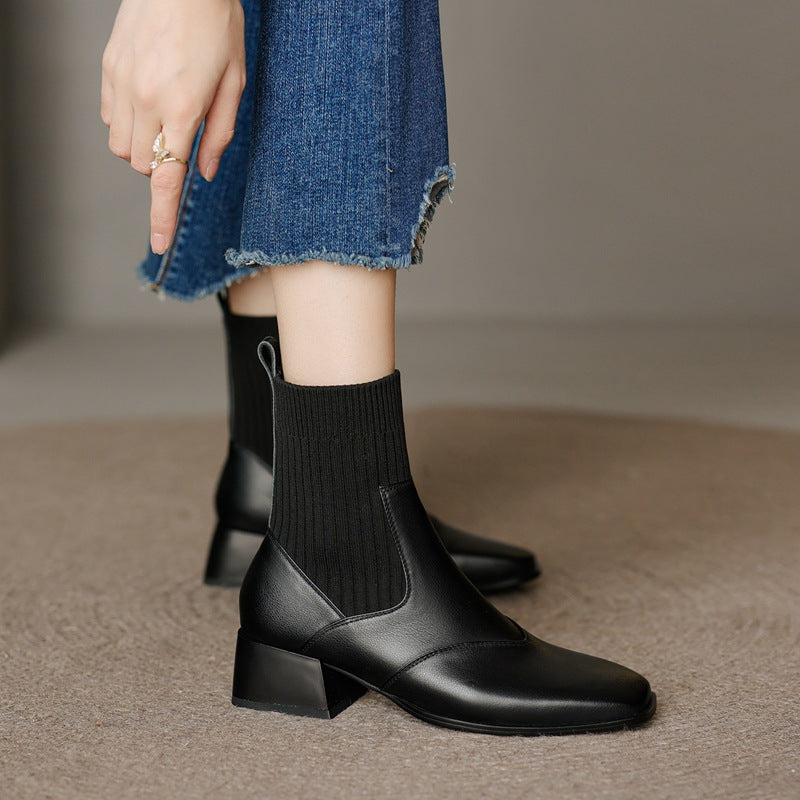 Lina | Warm Ankle Boots with Mid Heel