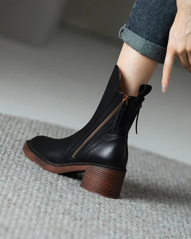 Garciel | Elegant Ankle Boots with Mid Heel