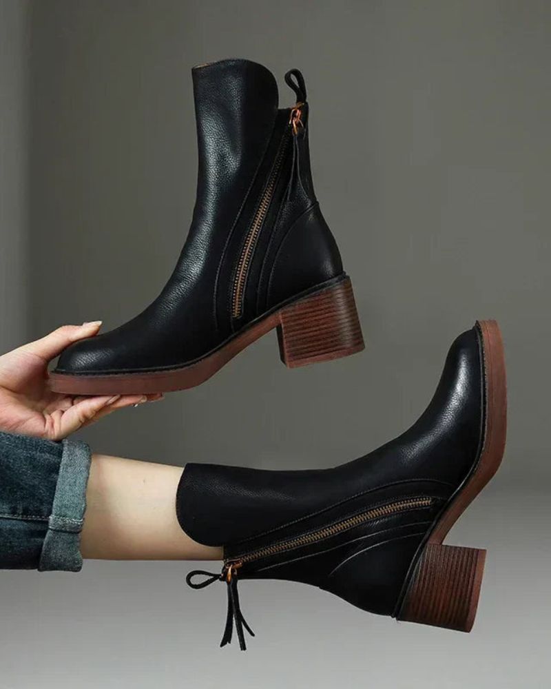 Garciel | Elegant Ankle Boots with Mid Heel