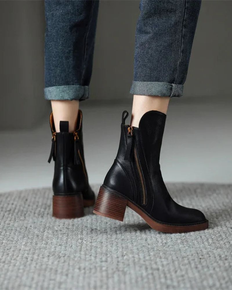 Garciel | Elegant Ankle Boots with Mid Heel