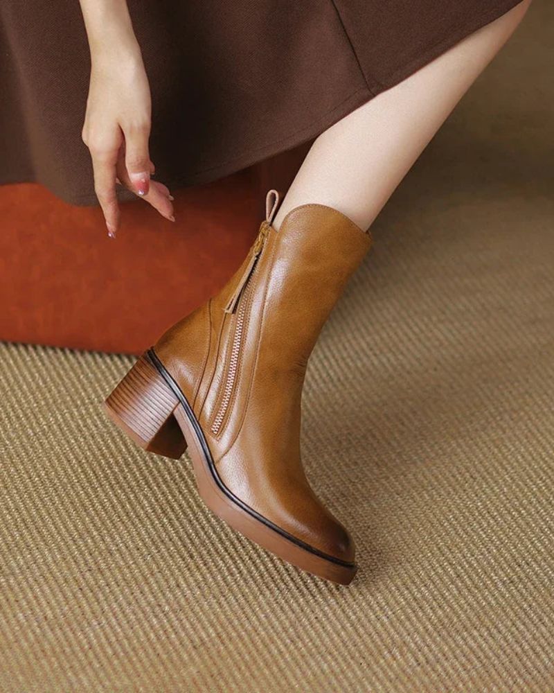 Garciel | Elegant Ankle Boots with Mid Heel