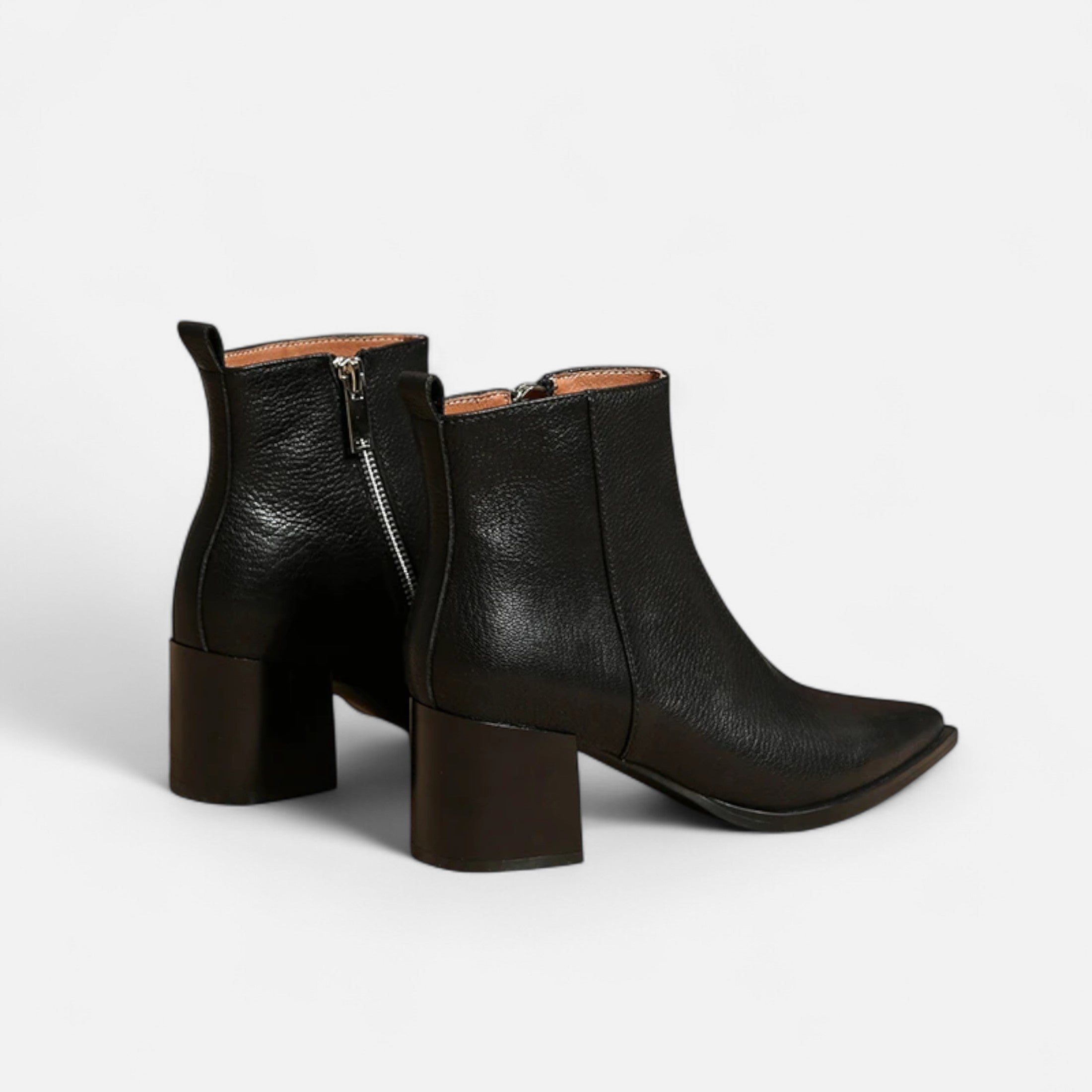 Lyndora London | Women’s Genuine Leather Chelsea Boots – Pointed Toe Square Heel