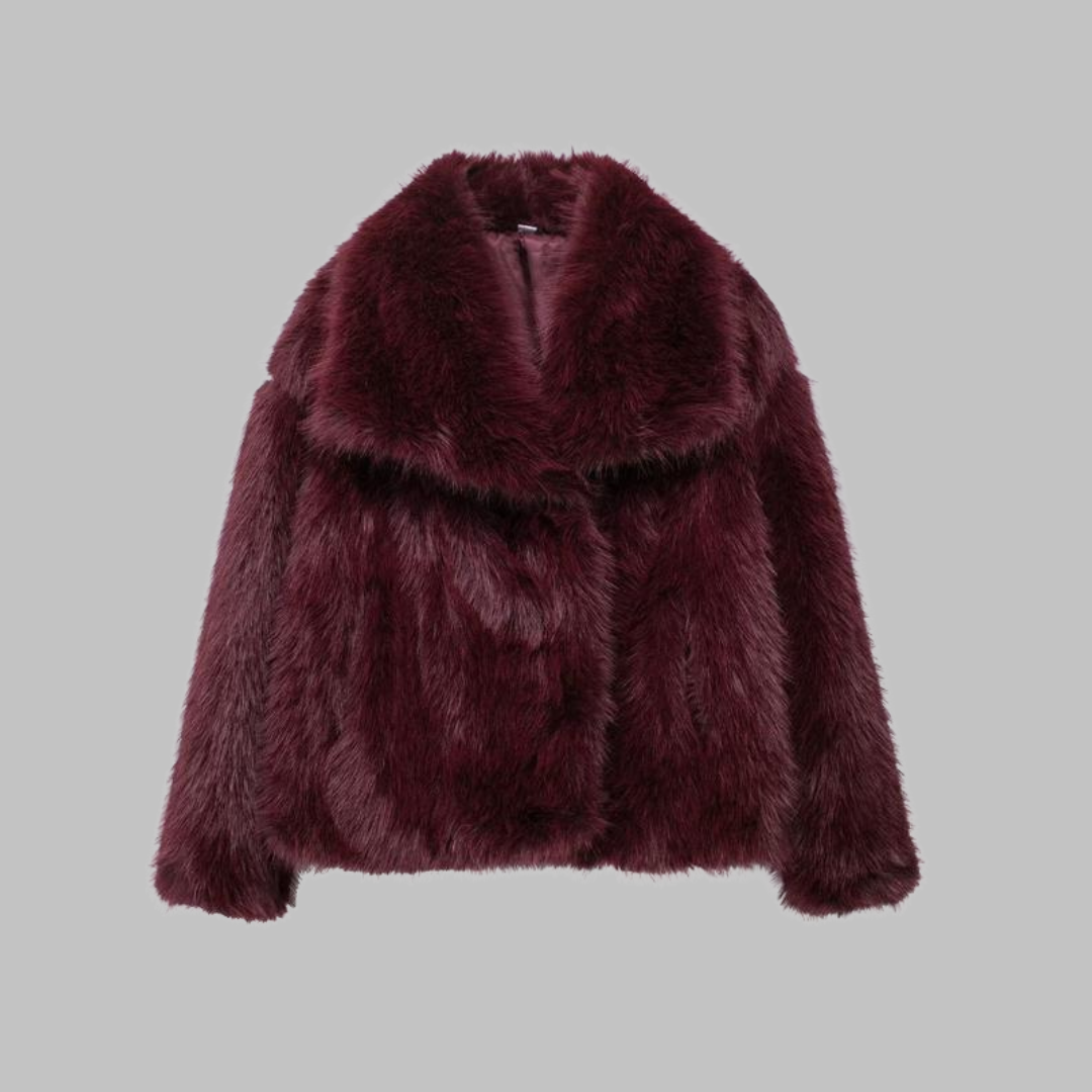 TATSULOK™ - Classy Long Sleeve Collared Fuzzy Coat