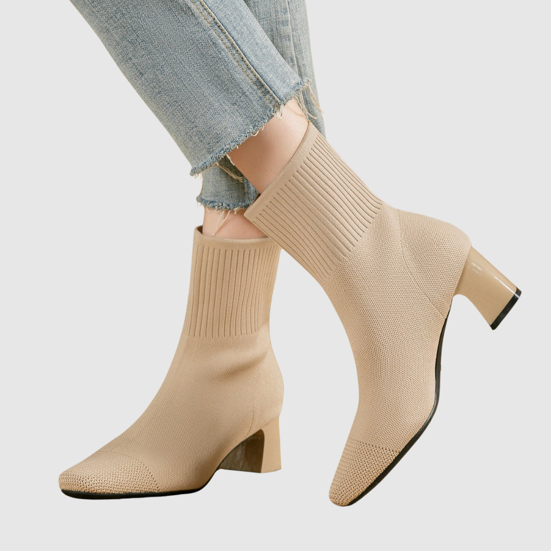Marta | Sock Ankle Boots with Wide Heel