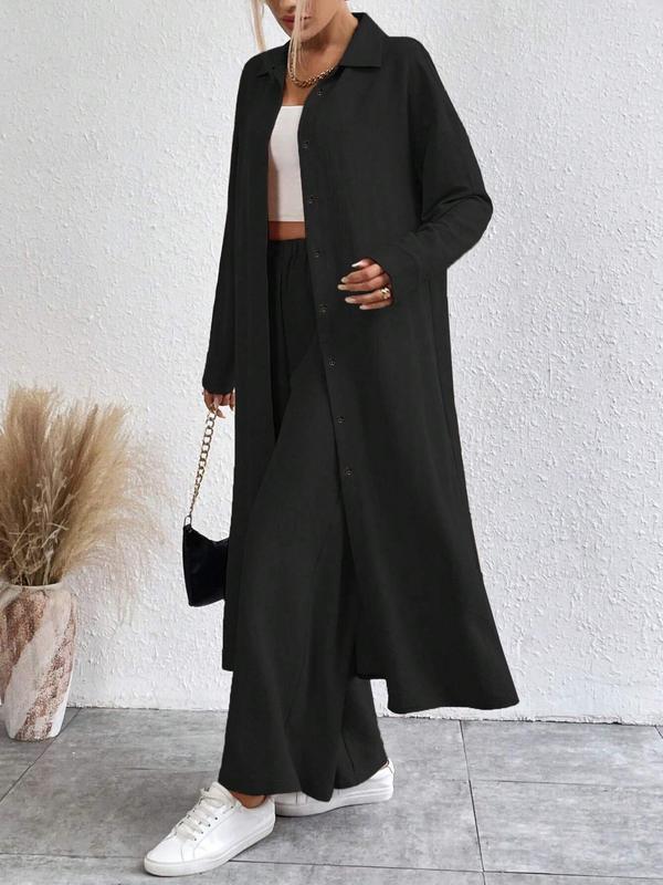 AIMIE™ - Cozy Long Sleeve Top &amp; Wide Leg Trousers Set
