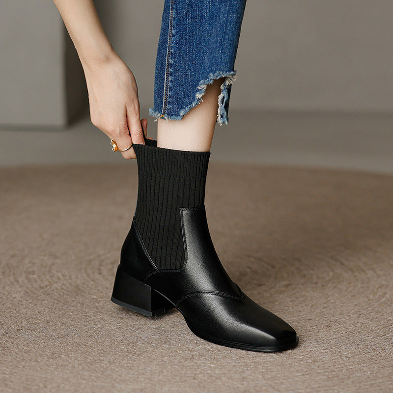 Lina | Warm Ankle Boots with Mid Heel