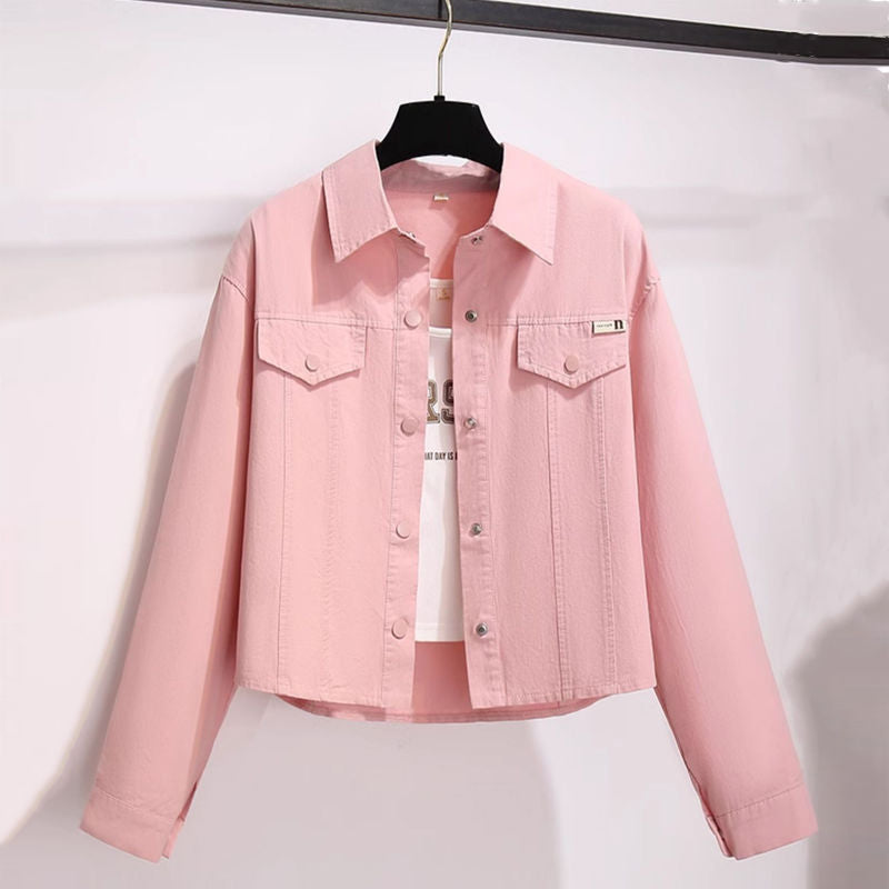 LUCRET™ – Casual Long Sleeve Collared Crop Jacket