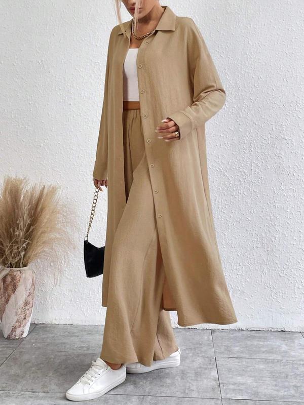 AIMIE™ - Cozy Long Sleeve Top &amp; Wide Leg Trousers Set