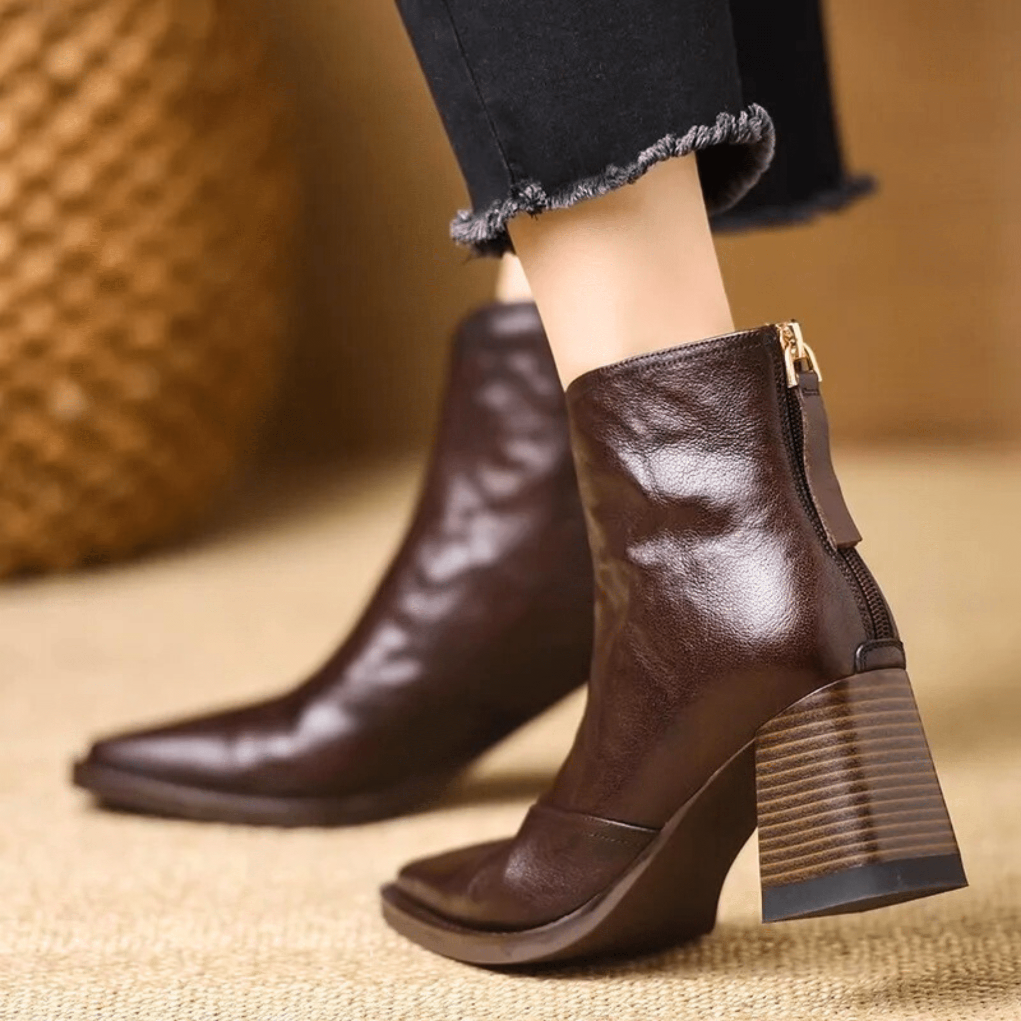 Claudi | Luxurious Ankle Boots with Mid-High Heel