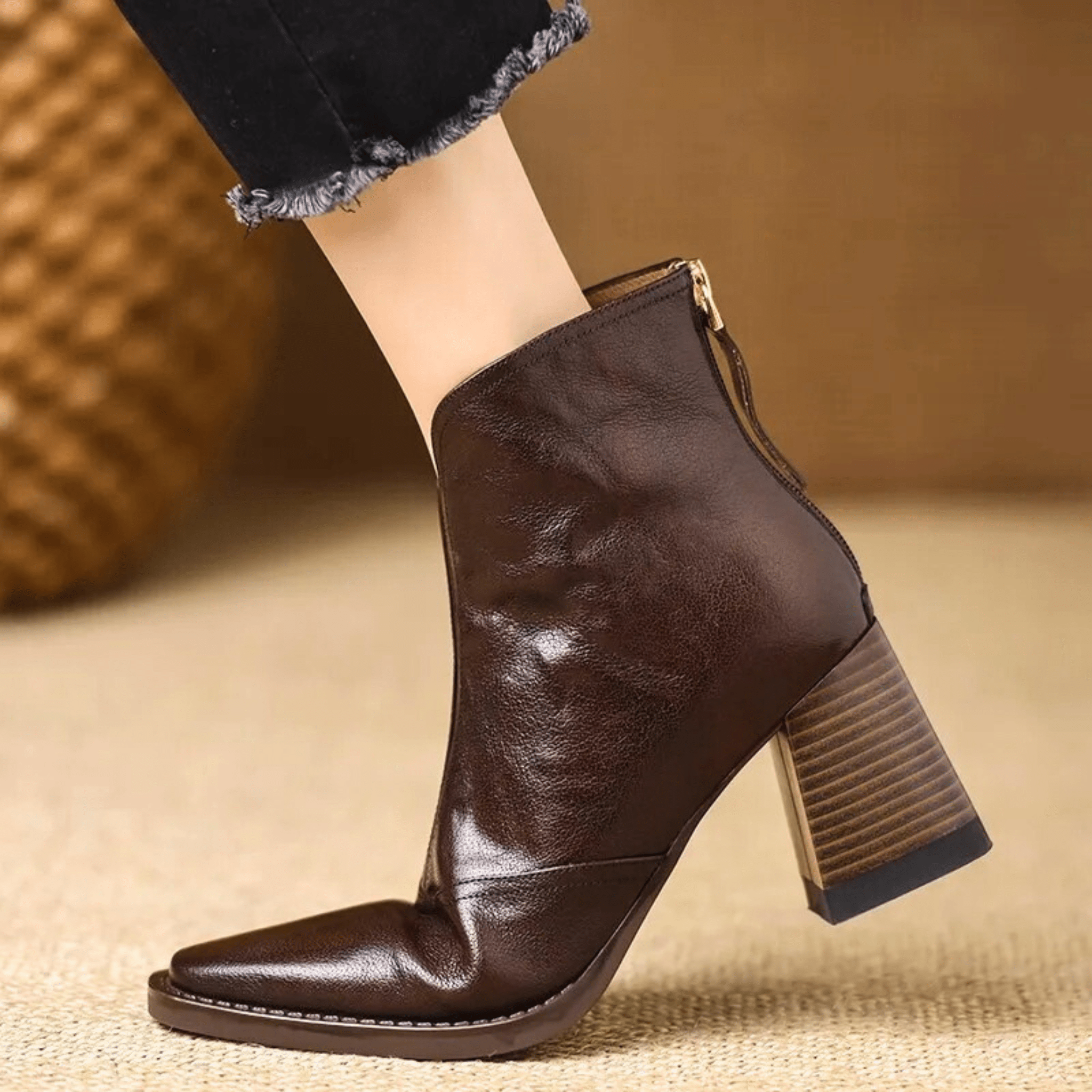 Claudia | Luxury Ankle Boots with Mid Heel